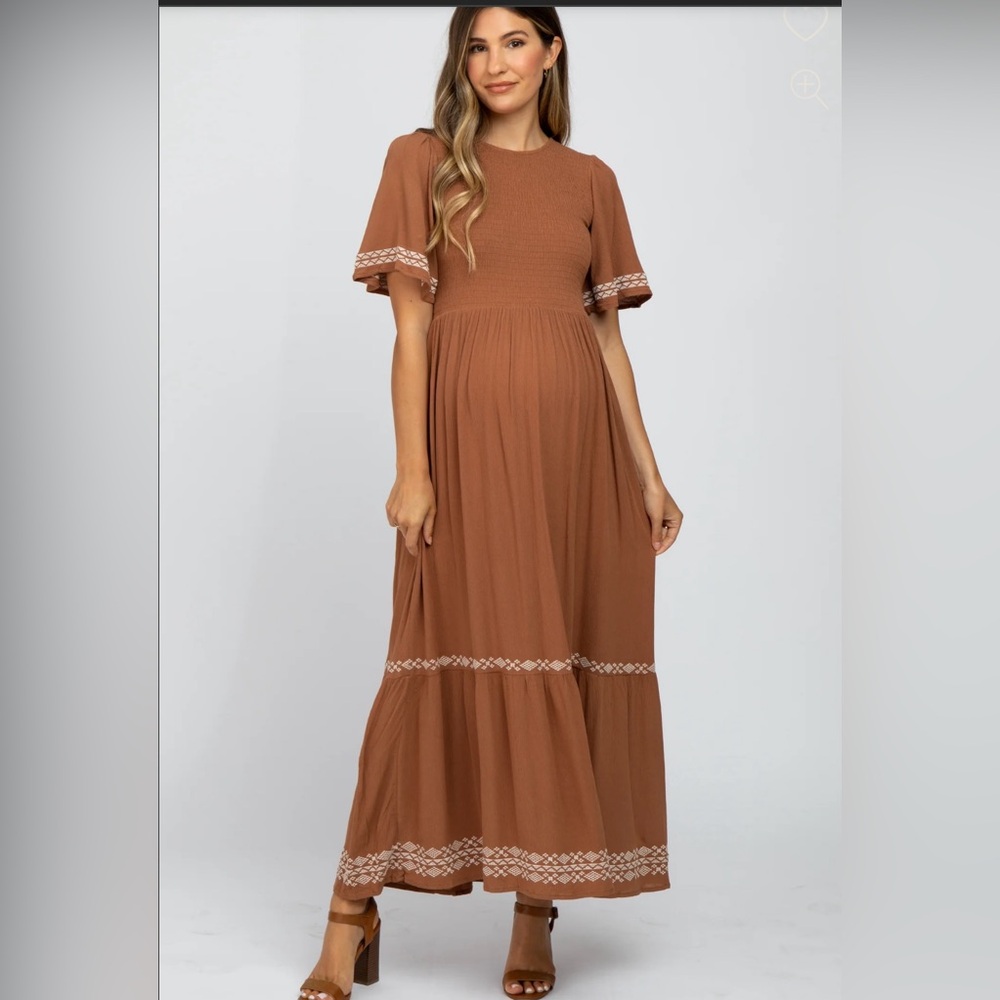 Pinkblush Rust Maxi Dress with Trim